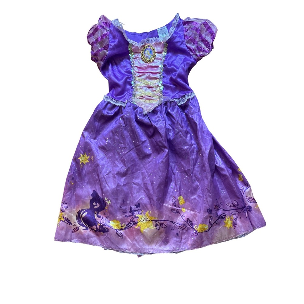 Disney Rapunzel Costume Dress Kids Purple Tangled Princess‎ Sparkle SIZE 4-6X